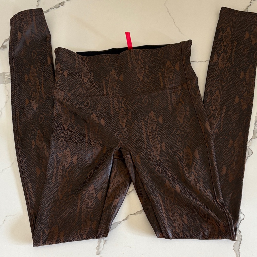 Spanx Brown Snake Print Leggings